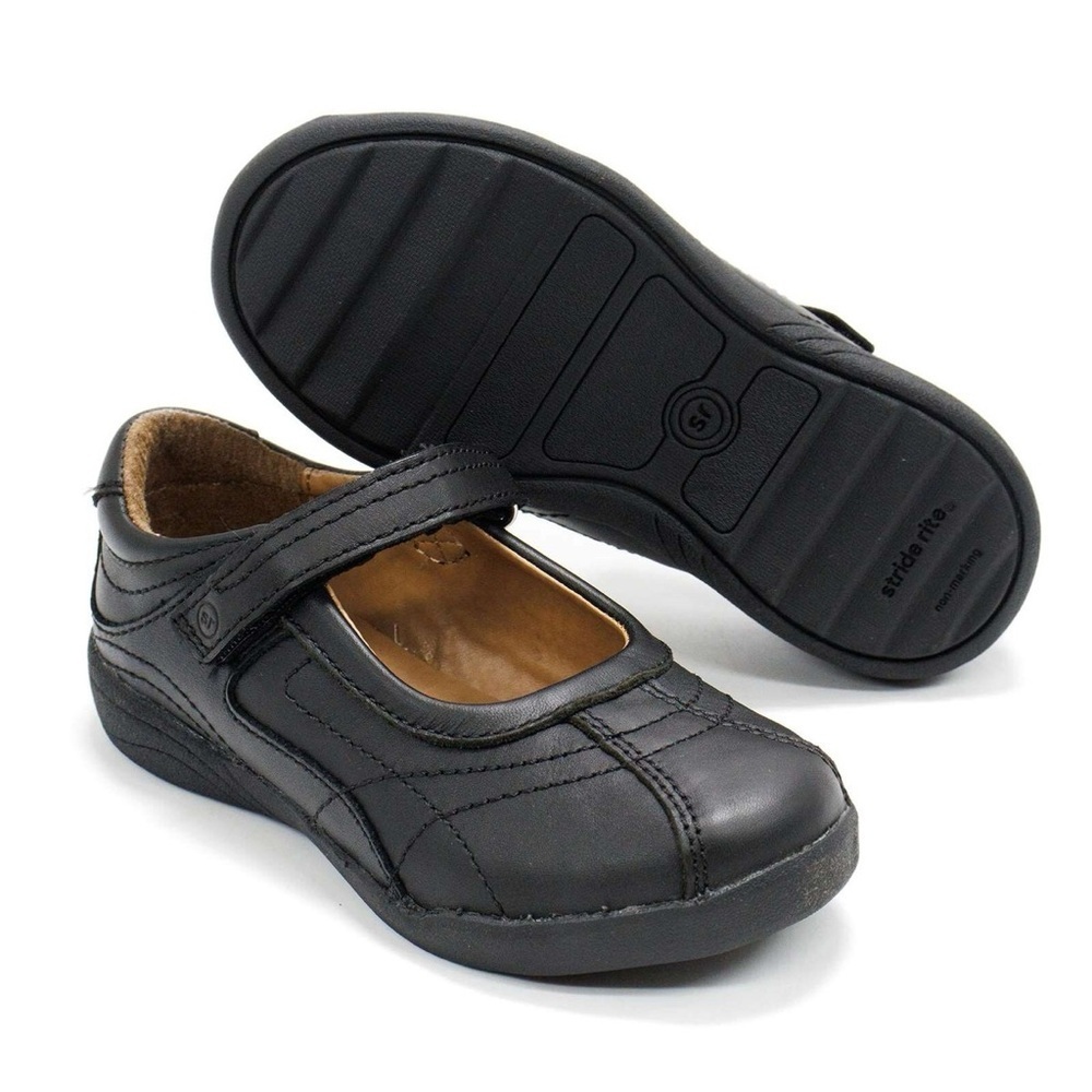 Girls Stride Rite Claire Mary Jane Flats Adjustable Closure Wide X-Wide Shoe - Picture 3 of 10
